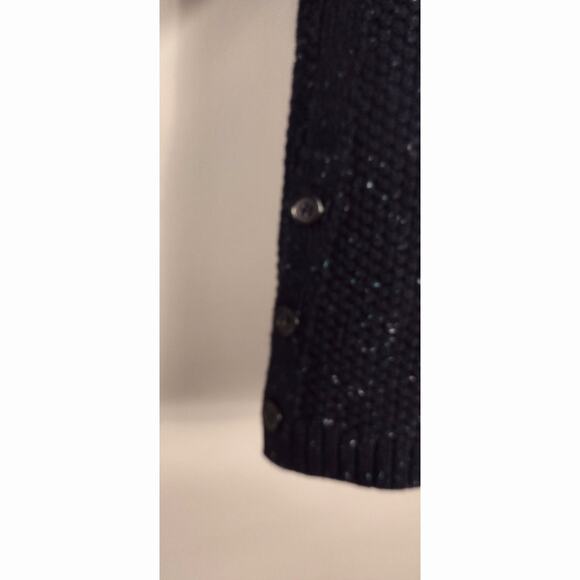 Talbots Textured Sabrina Sweater - Donegal Speckled Blue Size Medum Cotton Blend - Picture 6 of 11